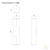 POCKET DOOR PULL "H" 45 - MATTE BLACK B01