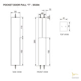 POCKET DOOR PULL "T" - STAINLESS STEEL