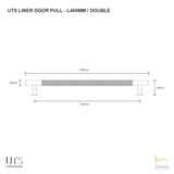 UTS KNURLED DOOR PULL L450MM - (SINGLE SIDE)