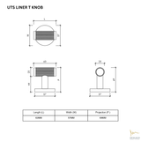 UTS LINER T-DOOR KNOB L62MM