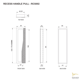 RCS002- ANGLED KNURLED RECESSED PULL