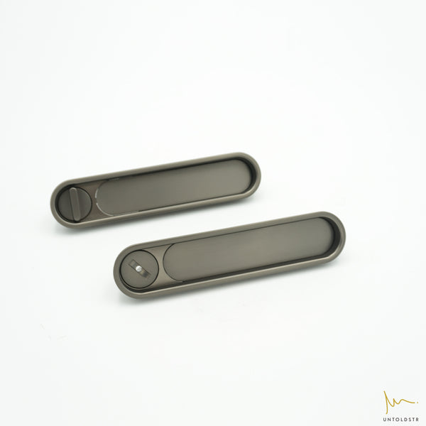 SDP001 SLIDING DOOR PULL WITH COINLOCK - GUN METAL/GM07