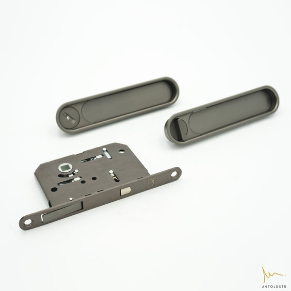 SDP001 SLIDING DOOR PULL WITH COINLOCK - GUN METAL/GM07