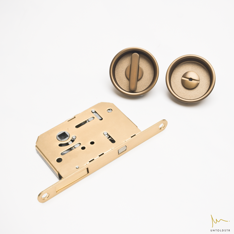 SDP002 SLIDING DOOR RECESS PULL WITH COINLOCK - ROUND (39MM)