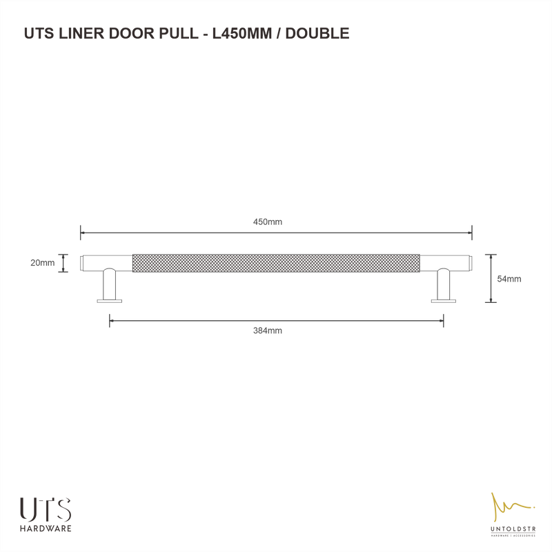UTS KNURLED DOOR PULL L450MM - (SINGLE SIDE)